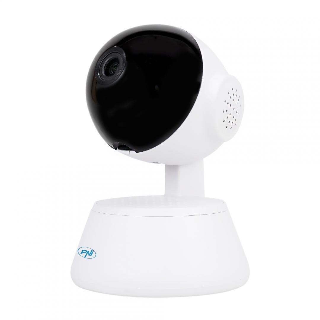 Camera supraveghere video PNI IP720LR 1080P 2 MP cu IP P2P PTZ wireless, slot card microSD, lentila: 3.6mm, Compresie imagine: H.264, Microfon integrat, Difuzor integrat, Wireless: 2.4 Ghz 802.11b/g/n, IR: 10-15m, MicroSD maxim 64GB (cardul nu este inclus). — miniatură