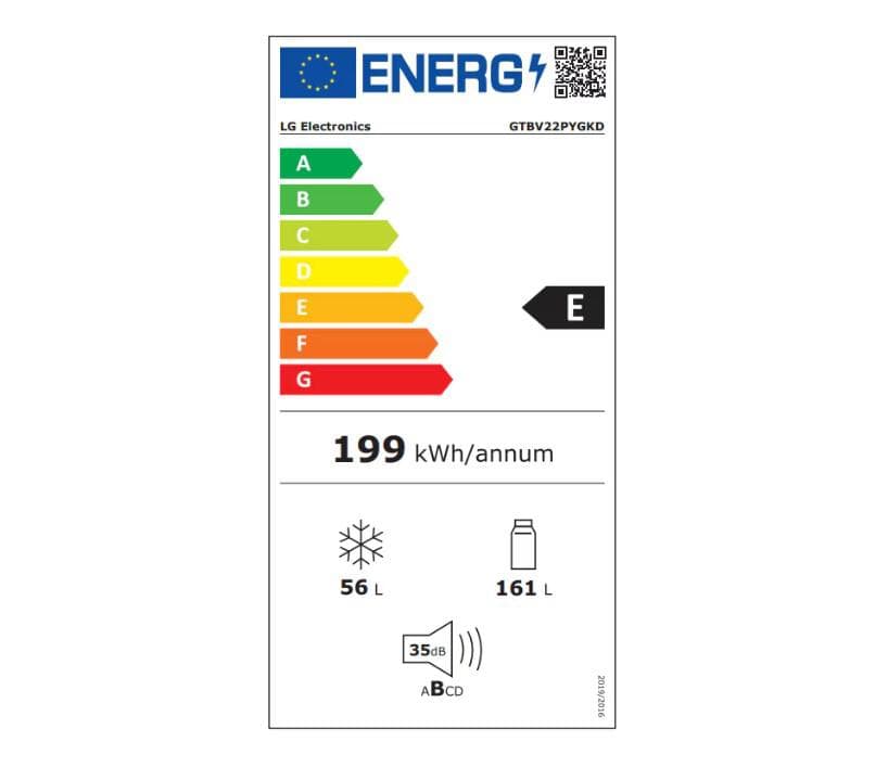 Frigider LG GTBV22PYGKD, 217 L, Full No Frost, Compresor Smart Inverter, Multi-Air Flow — miniatură