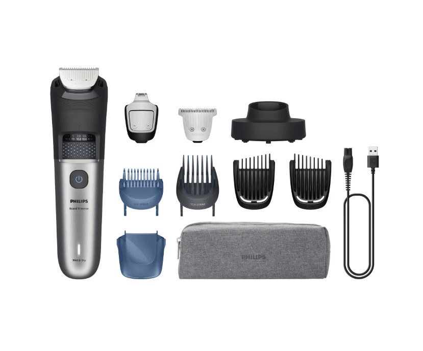 Aparat de tuns electric Philips BT7670/15 Seria 7000, 40 setari lungime, tehnologie BeardSense, 100% rezistent la apa, husa transport, Gri — miniatură