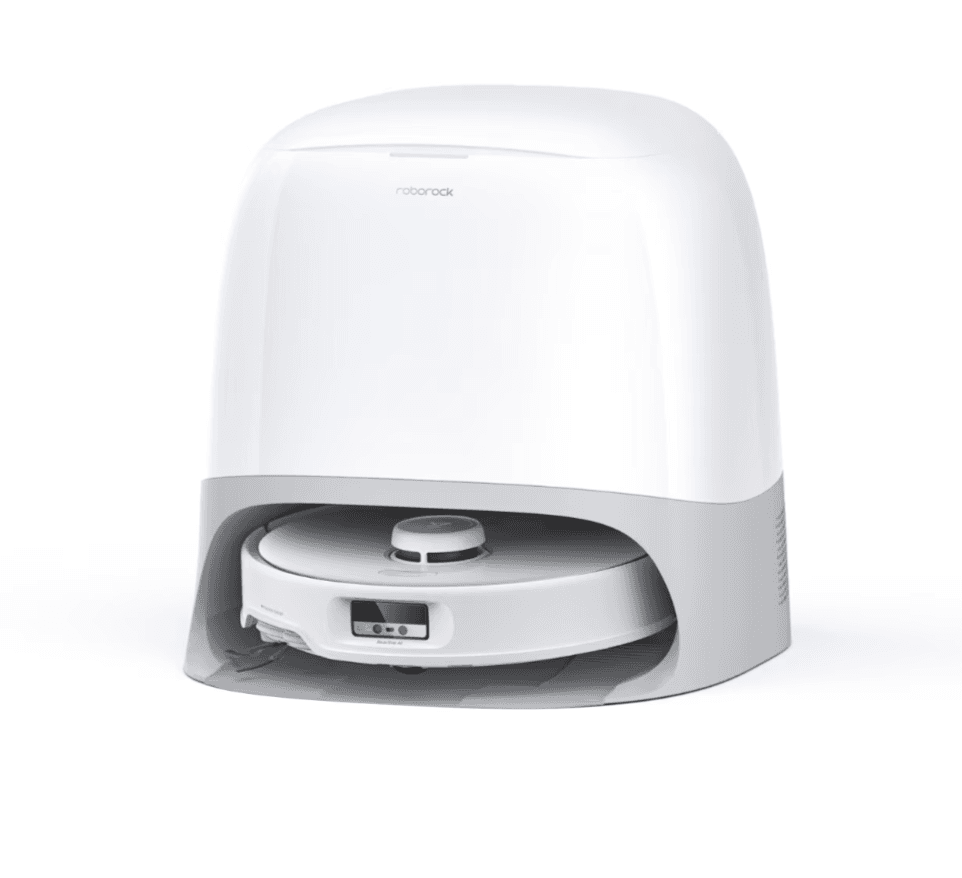 Robot de aspirare Roborock Qrevo Curv, aspirator, mop si statie inteligenta de golire automata, 66W, Lidar, 18500 PA, baterie 5200mAh, mop rotativ. Filtru EPA E11, alb — miniatură