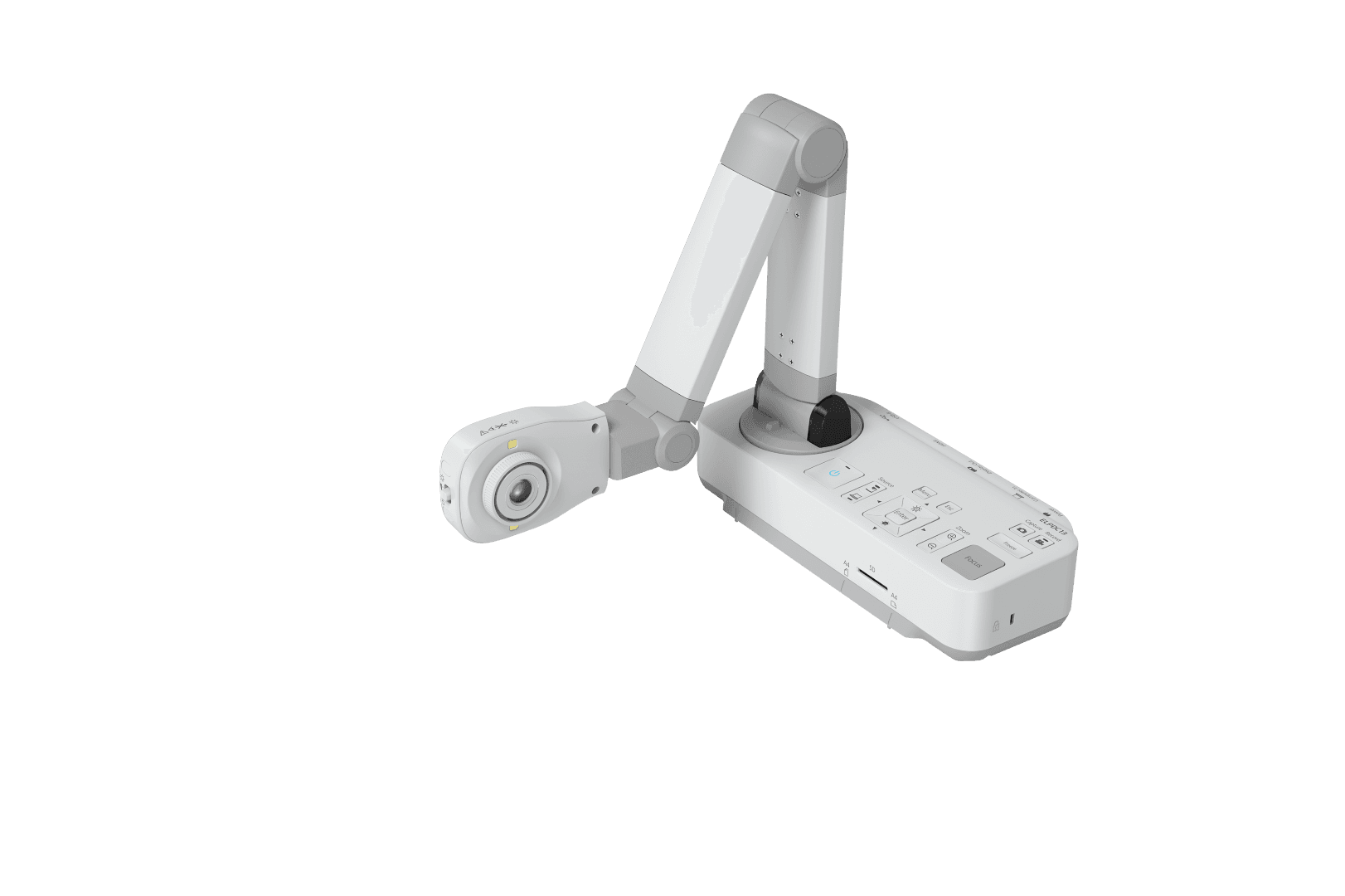 DOCUMENT CAMERA EPSON ELPDC-13, Senzor: cmos1/2.7", Rezolutie: 1920 x 1080 (HD 1080), 30fps, Digital zoom: 16x, raza scanare: 297 x 420 mm, Interfata: USB Type-B, VGA, SD max 32Gb, Format max: A3, Culoare: Alb, mod microscop. — miniatură