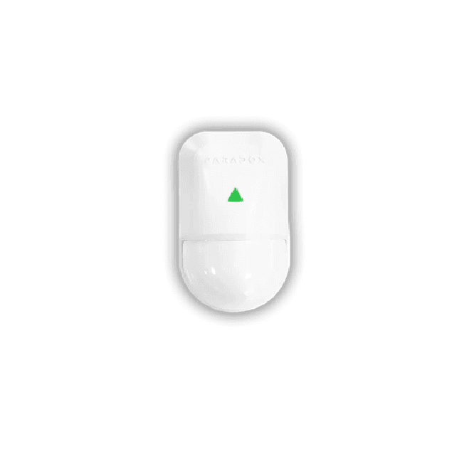 Detector PIR wireless de mișcare miniatural cu element dual, pentru interior • lentila 180" cilindrica/sferica Paradox - generaţia 3a: 3D Lodif®Fresnel - cea mai performanta din industrie • suport de montaj inclus • reglaj al nivelului de sensibilitate și al energiei de detecție • moduri multiple de