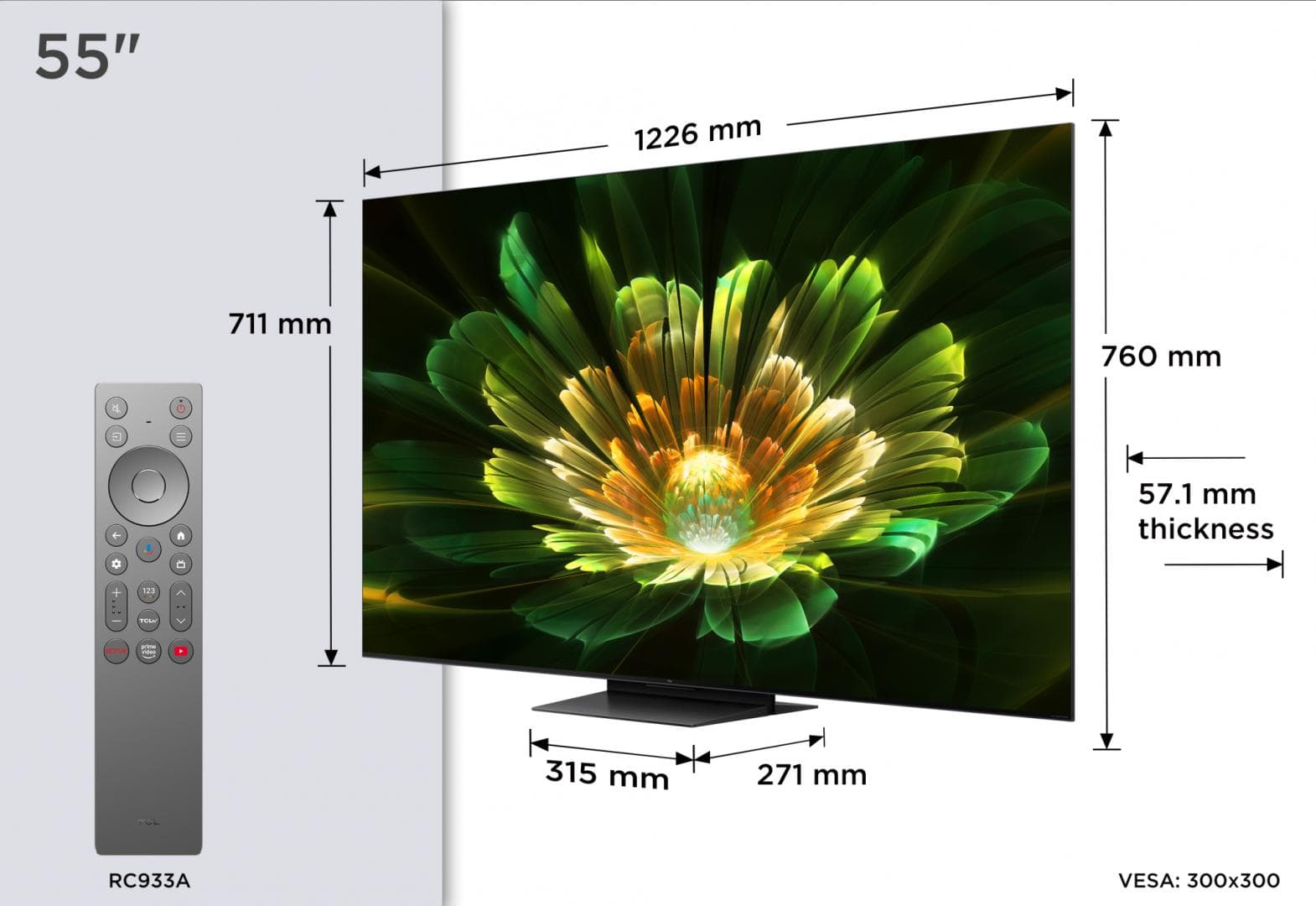 Televizor TCL QD-MiniLED 55Q7C, 138 cm, Smart Google TV, 4K Ultra HD, 144Hz, Bang & Olufsen — miniatură