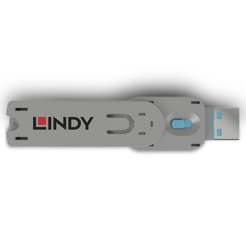 Lindy LY-40622, USB Type A Port Blocker Key, blue — miniatură
