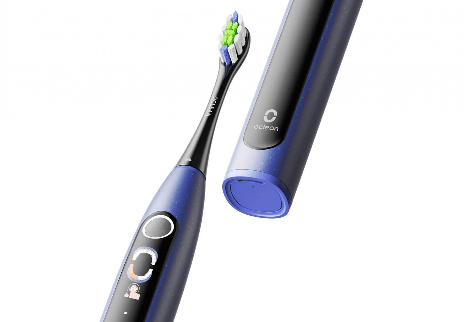 Periuta de dinti smart sonica Oclean X Lite, Functii: Motor Maglev 72,000 miscari/min, 5 moduri, 65 dB, Capacitate baterie: 1100 mAh, durata utilizare: pana la 40 zile, IPX7 waterproof, perie Professional Clean, culoare: albastru — miniatură