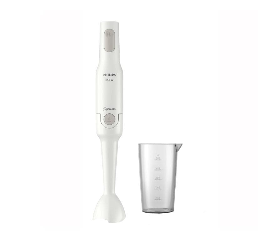 Mixer vertical Philips ProMix HR2531/00, 650 W, 1 setare viteza, cana si lama S incluse, Alb