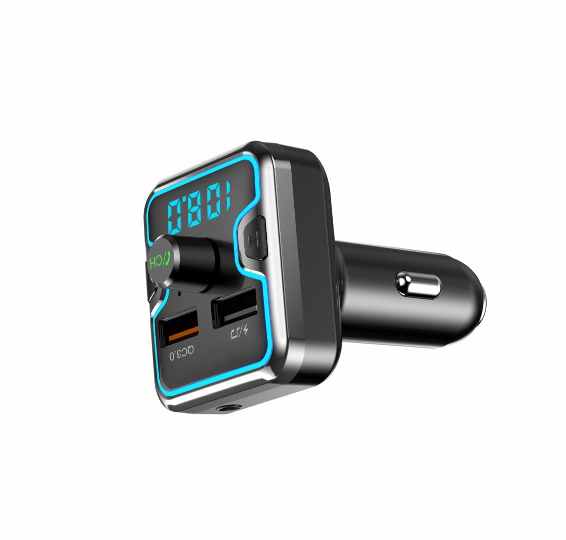 Modulator FM Serioux AMFM45, Bluetooth V5.0, conectare automată, raza de actiune de până la 5 metri, voltaj intrare: DC 12/24V, ieșire: USB QC3.0, frecvența FM: 87.5MHz - 108.0MHZ, format muzica: MP3/WMA/WAV, USB audio (pana la 32 GB), slot MicroSD ( pana la 32 GB), microfon incorporat, functii — miniatură