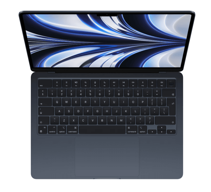 MacBook Air 13.6" Retina/Apple M2 (CPU 8-core, GPU 8-core, Neural Engine16-core)/16GB/256GB - Midnight - INT KB (2022) — miniatură