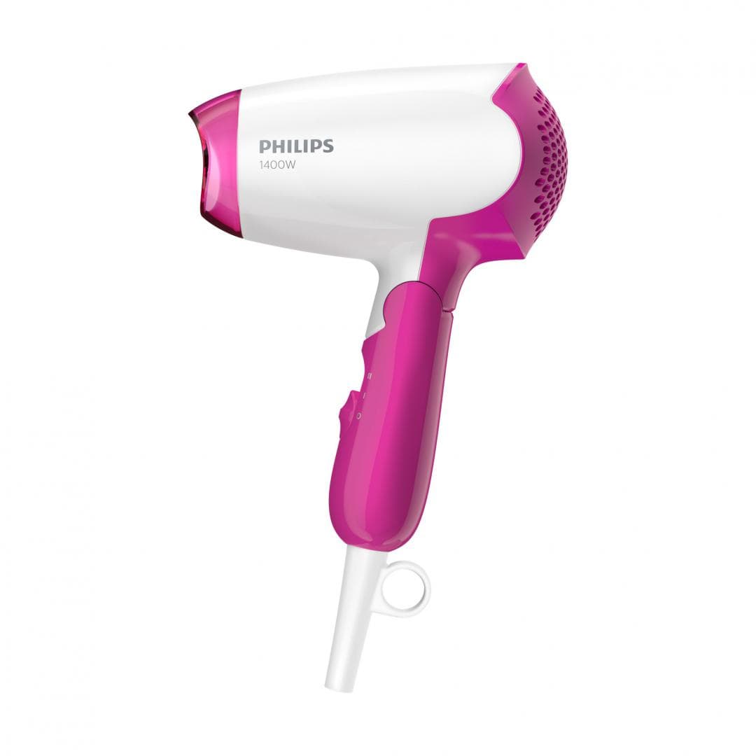 Uscator de par PHILIPS SalonDry Compact BHD003/00,1400 W, Pliabil, Alb/Roz, L x A x I (mm) 77x114x220 — miniatură