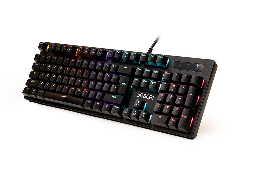 Tastatura Mecanica Gaming SPACER WARRIOR, RGB, USB, negru — miniatură