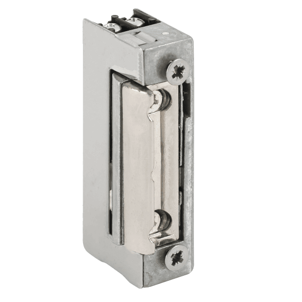 Yala electromagnetica incastrabila - NC Alimentare: 200mA, 12 Vcc Actionare: alimentare continuua Deschisa fara alimentare (fail safe) Alte caracteristici: dimensiuni reduse, limba ajustabila, zavor radial, simetrica, reversibila, montare pe usi cu toc ingust Temperatura: -15C ~ 40°C Dimensiuni: 67