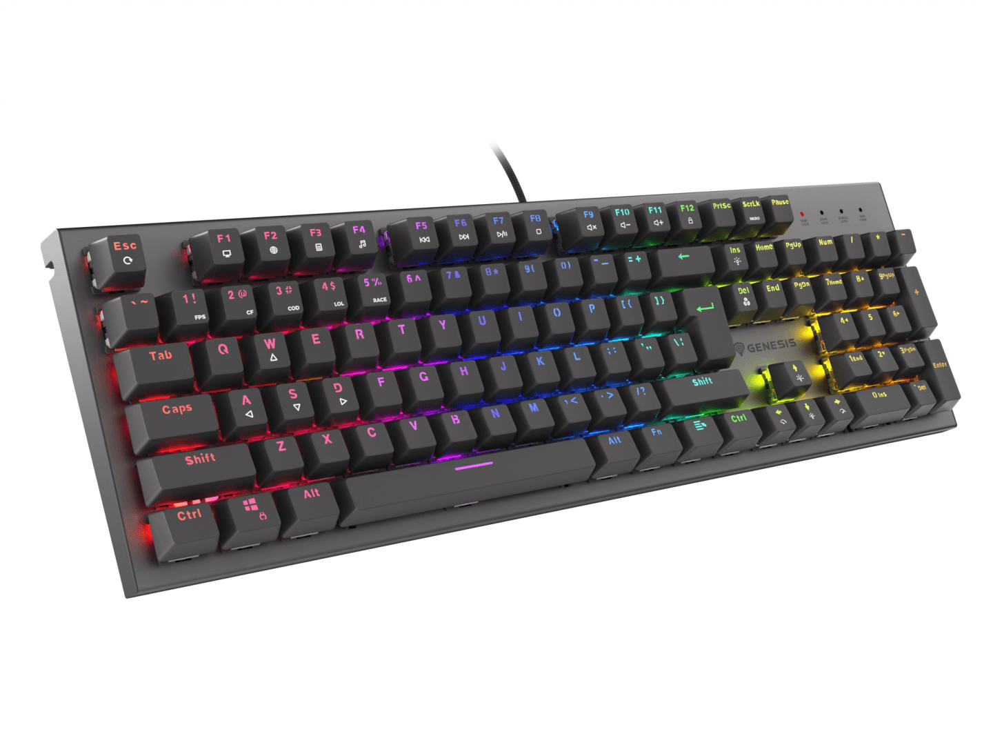 Tastatura Mecanica Gaming Genesis Thor 303, RGB, USB, negru