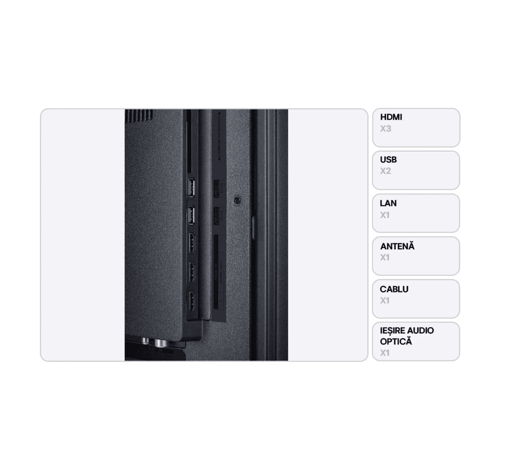 Televizor LG LED 65UA73003LA, 164 cm, Smart, 4K, Clasa F, Negru — miniatură