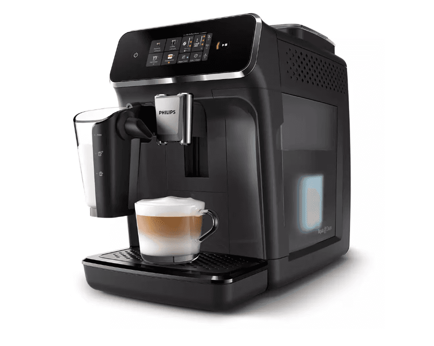 Espressor cafea automat Philips Series 2000 EP2334/10, Sistem spumare LatteGo, Filtru AquaClean, 1.8l, 15 bari, Negru