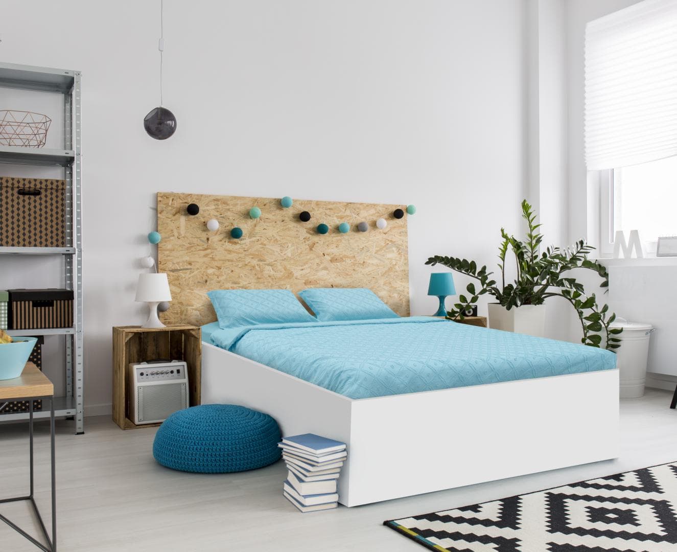 LENJERIE PAT KS CU BRODERIE TUFFATA BLUE — miniatură
