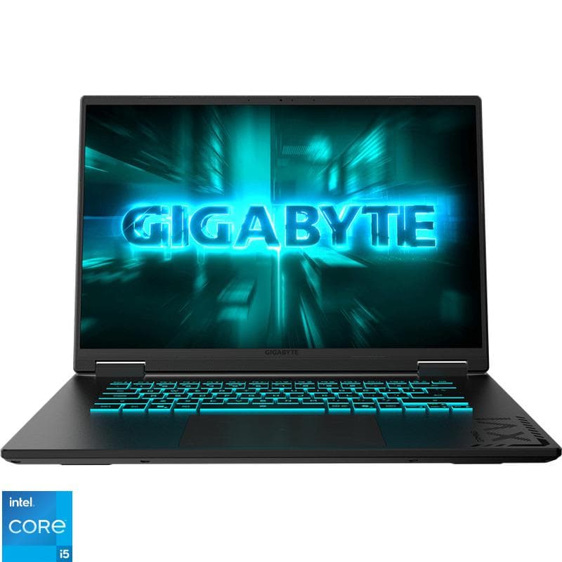 Laptop Gaming GIGABYTE A16, cu procesor Intel Core i5-13420H, 16'' IPS, 16 GB DDR5, 512 GB, NVIDIA GeForce RTX 4050, 6GB GDDR6, Fara OS