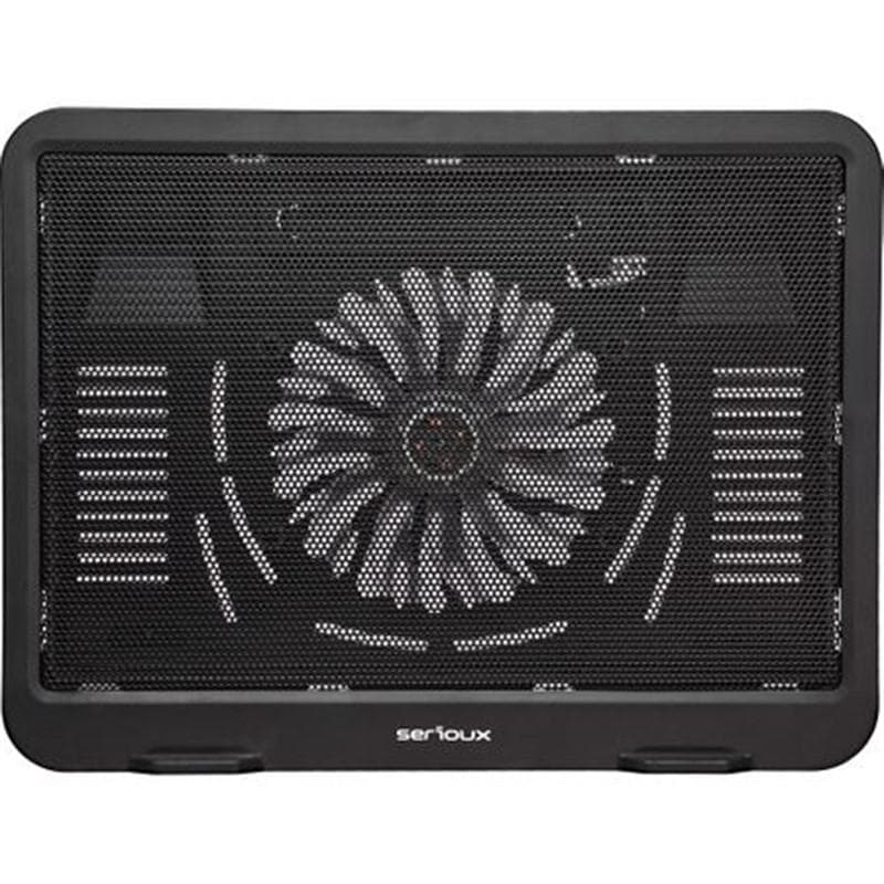 Cooling pad Serioux, SRXNCPN19, Dimensiuni: 330*250*27mm, Compatibilitate maxima laptop: 15.6 inch, Dimensiune ventilator: 125*125 *15mm, Nivel zgomot: 46dB, Flux aer: 20CFM, Tensiune alimentare: DC 5V, Viteza rotatie maxima: 1000 RPM, Greutate neta: 0.38 Kg — miniatură