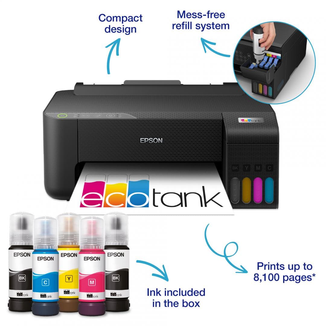 Imprimanta inkjet Epson L1270, CISS, A4 Color, format A4, USB + Wi-Fi — miniatură