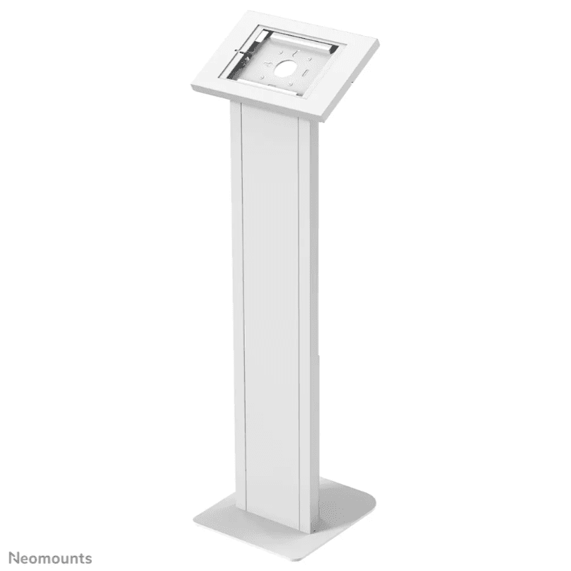 Stand podea mobil/fix pentru tablete Neomounts FL15-750WH1; pentru display-uri cu diagonale 9,7"-11", sistem de prindere VESA 75x75~75x75, fix; lockable; culoare alb. — miniatură