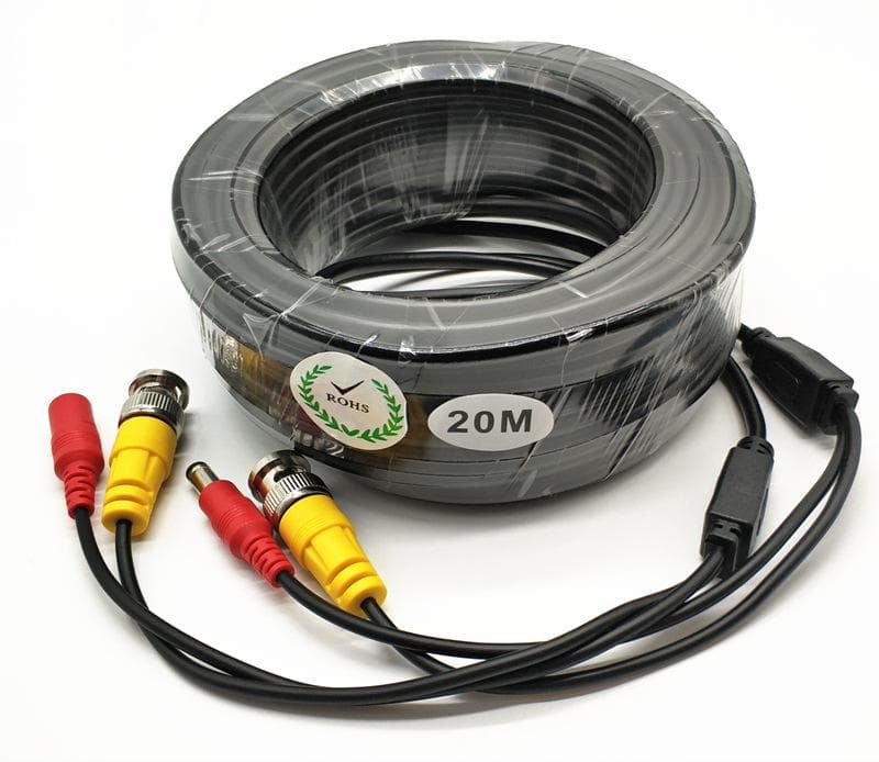 Cablu video si alimentare 20 metri LN-EC04-20M; conectori DC si BNC; Video Power: 26 AWG; Insulation: 1.3mm Colourless PE; Power Conductor: 21 AWG x 2C Red/Black ID: 1.35mmPVC; Outer Jacket: 4.4mm PVC Black — miniatură