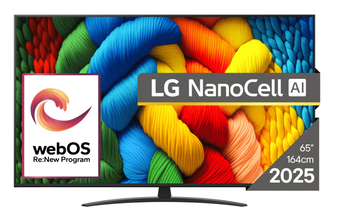Televizor NanoCell Smart LG 65NANO81A3A, 4K, HDR, 164cm, Negru