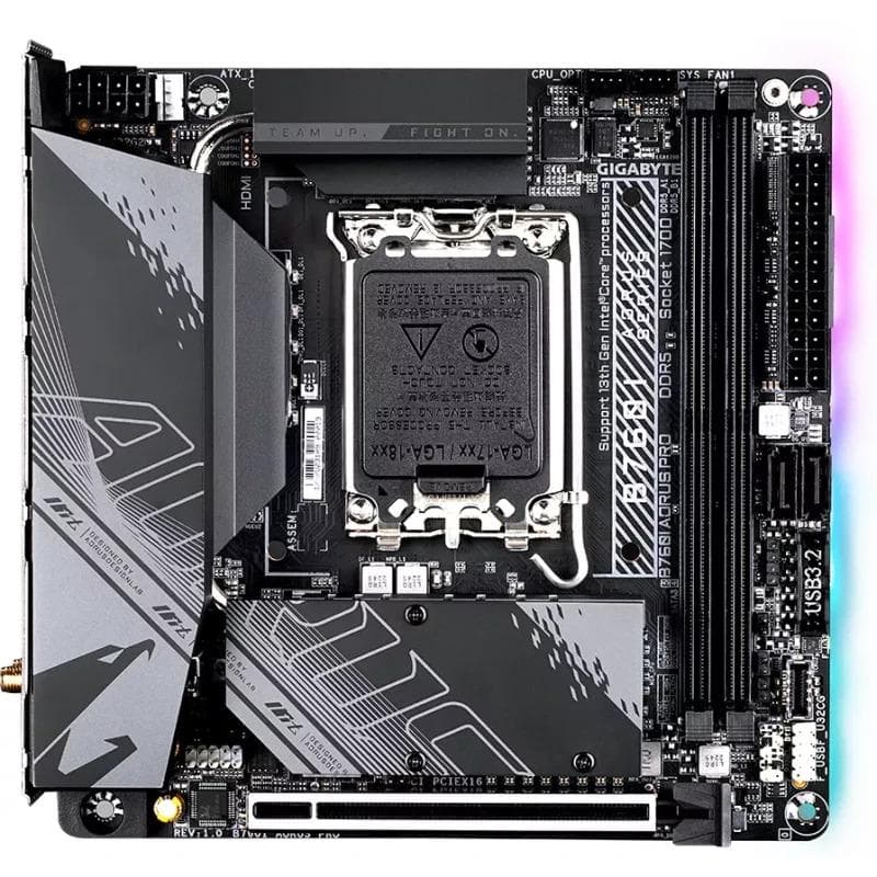 Placa de baza Gigabyte B760I AORUS PRO, Socket 1700, DDR5, Mini-ITX — miniatură