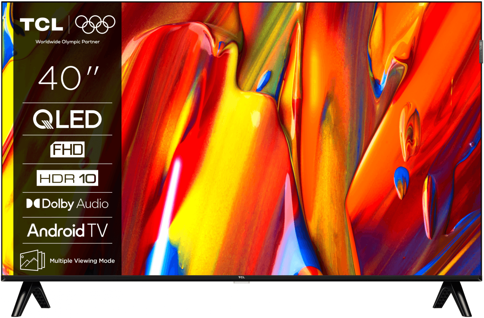 Televizor TCL QLED 40V5C, 100 cm, Smart Google TV, Full HD