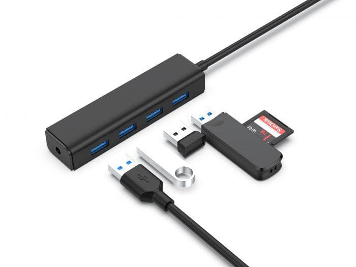 Hub USB Conceptronic 4-Port USB 3.0 Hub, USB-A, 4 porturi, Negru — miniatură