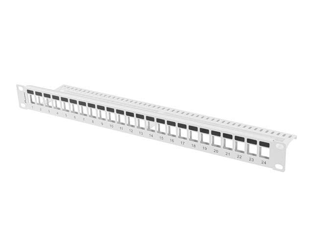Patch panel gol 24 porturi 1U pentru module Keystone, gri — miniatură