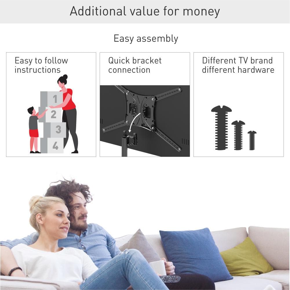 Suport Mobil de podea pentru TV plat/curbat Barkan + raft metal pentru laptop, 32" - 86", VESA 600x400mm, suporta pana la 50kg, Negru — miniatură