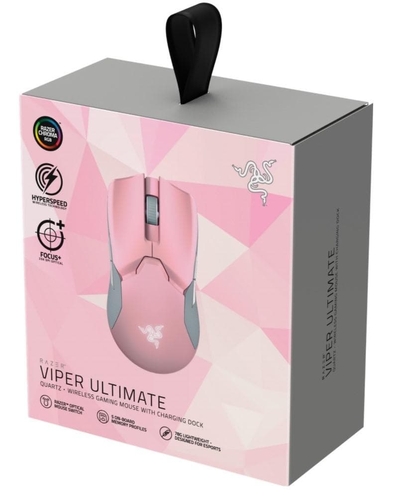 Mouse Gaming Wireless Razer Viper Ultimate, 20000 dpi, Roz — miniatură