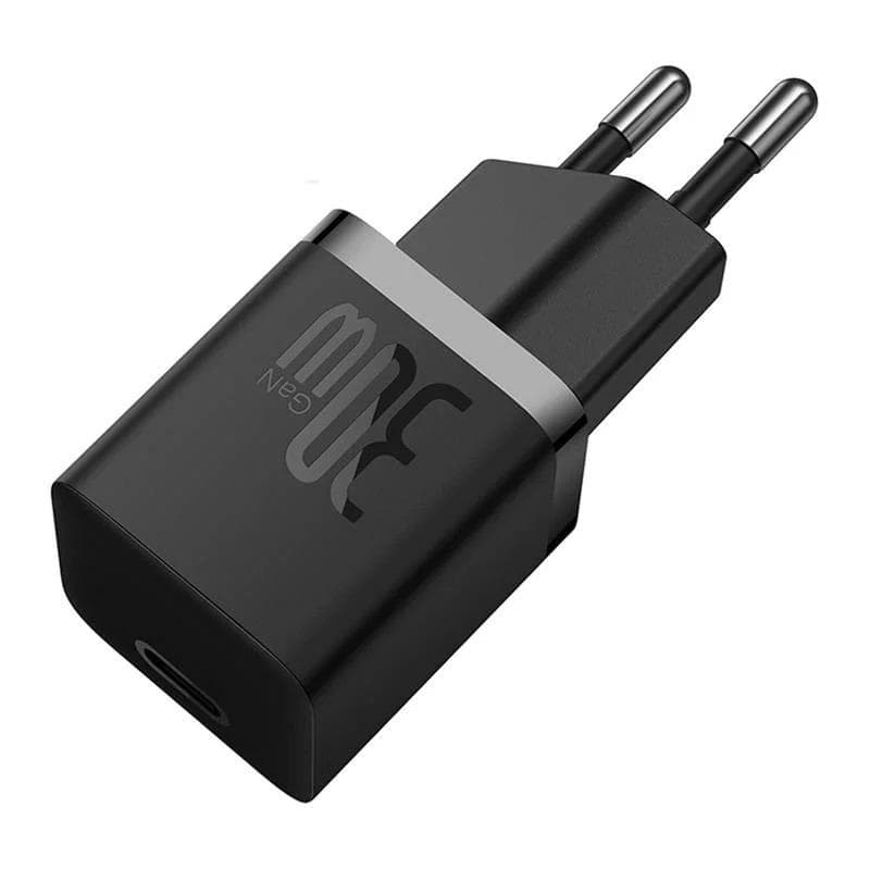 Incarcator retea Baseus, GaN5 Fast Charger 30W, 1 x USB Type-C 5V/3A, negru — miniatură