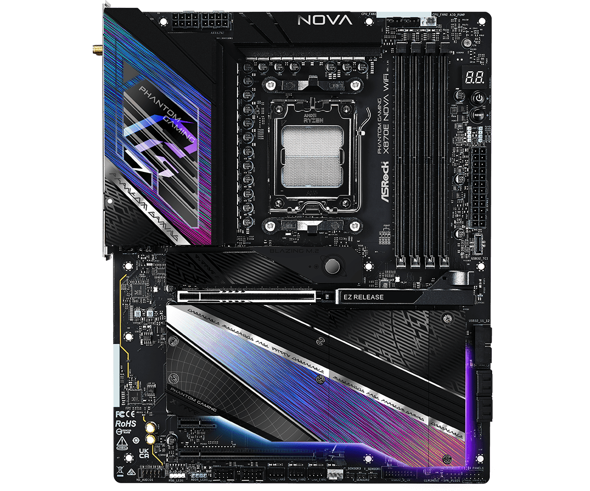 Placa de baza ASRock X870E NOVA WIFI, Socket AM5, DDR5, ATX — miniatură