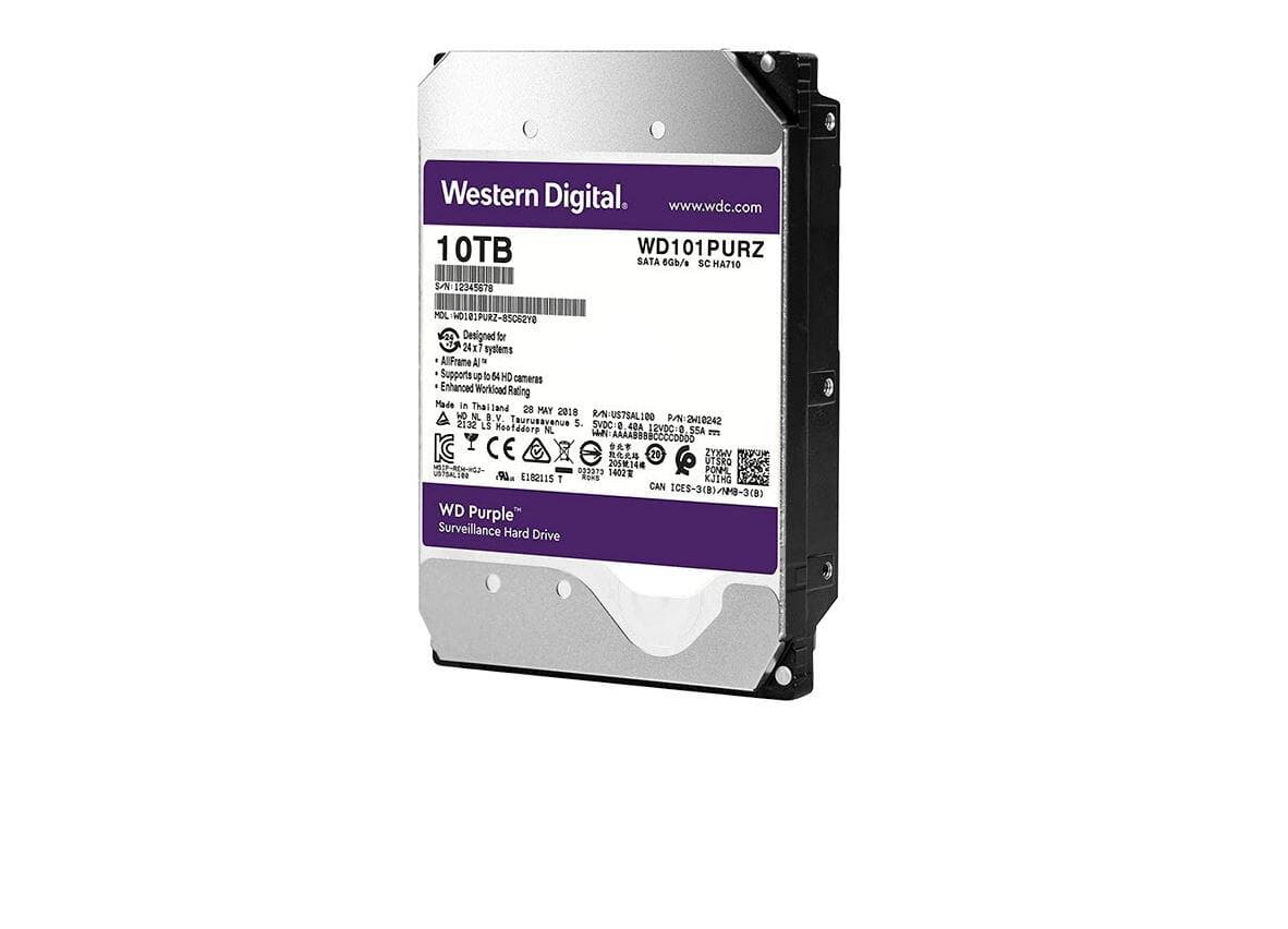 HDD Surveillance WD Purple, 10TB, 5400RPM, 256MB, SATA III — miniatură