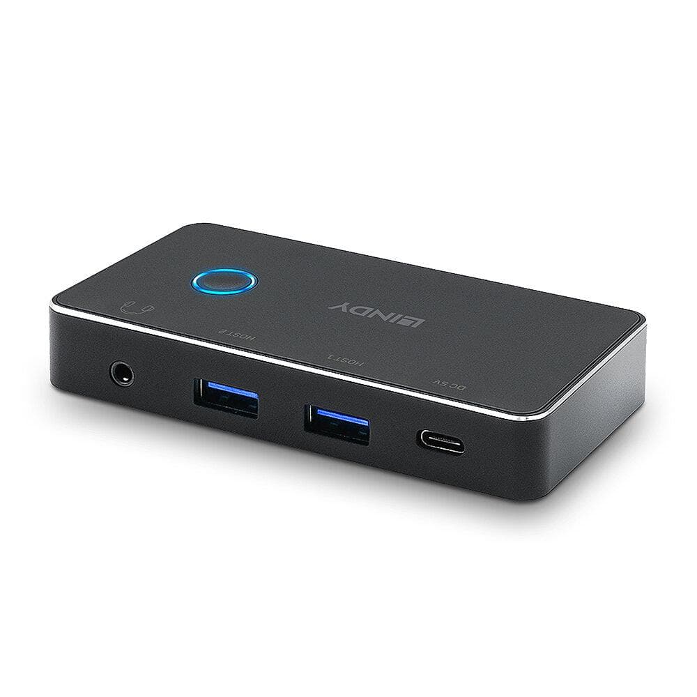 Hub USB Lindy 43387, USB-C, 4 porturi, Negru — miniatură
