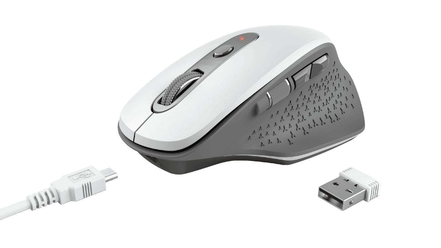 Mouse Wireless Trust Ozaa, 2400 dpi, Alb