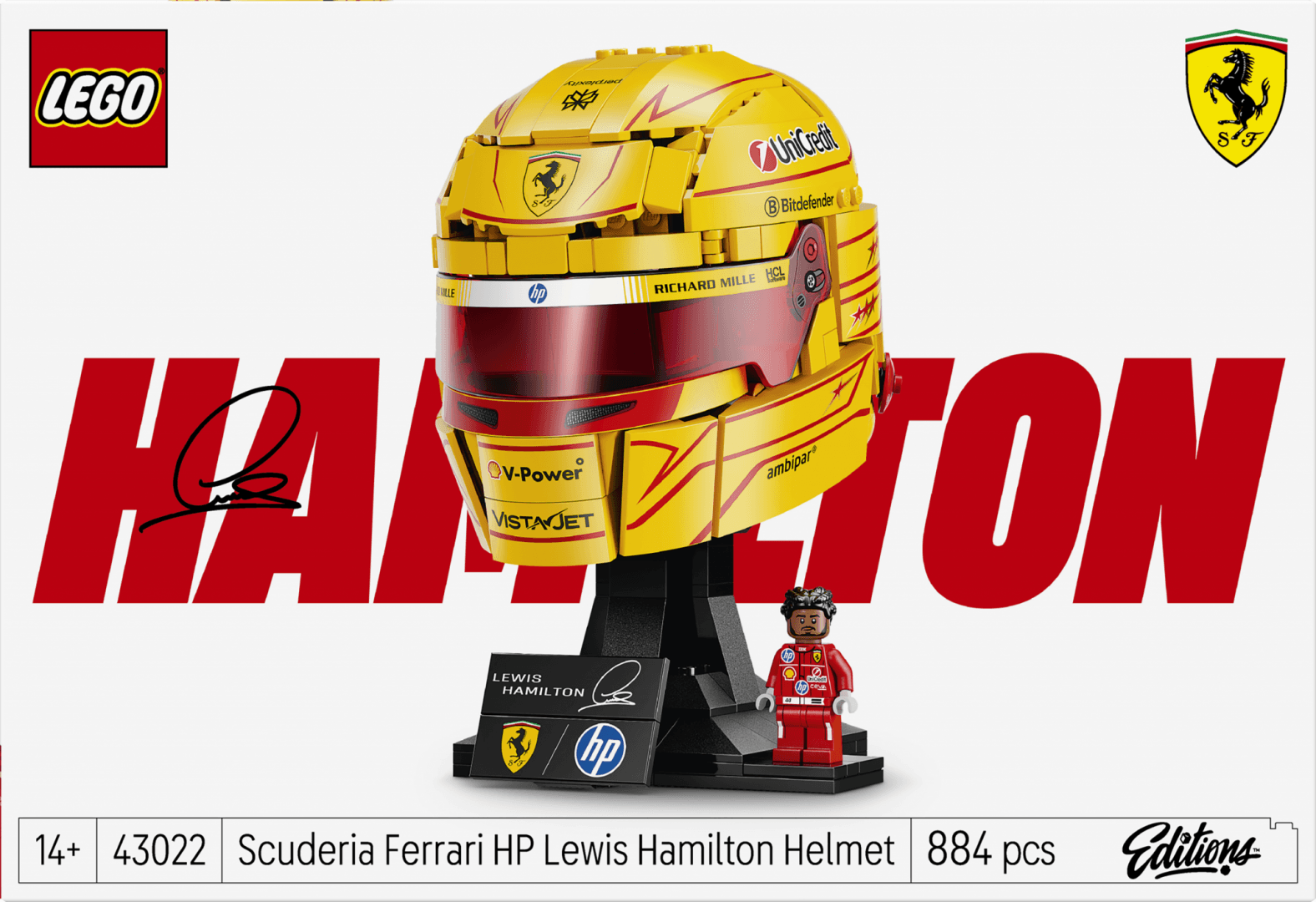 CASCA LUI LEWIS HAMILTON SCUDERIA FERRARI HP LEGO43022 — miniatură