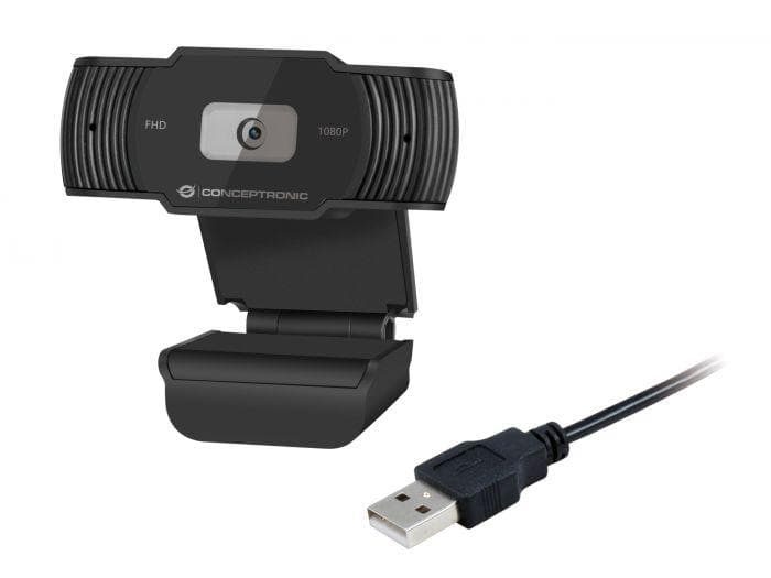 Camera Web Conceptronic AMDIS, rezolutie video Full HD, USB 2.0, Negru — miniatură