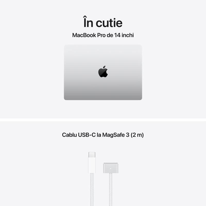 MacBook Pro 14.2"/Apple M5 (CPU 10-core, GPU 10-core, Neural Engine 16-core)/32GB/512GB – Silver – INT KB (No Adapter) - 2025 (Cto from MDE44RO/A) — miniatură