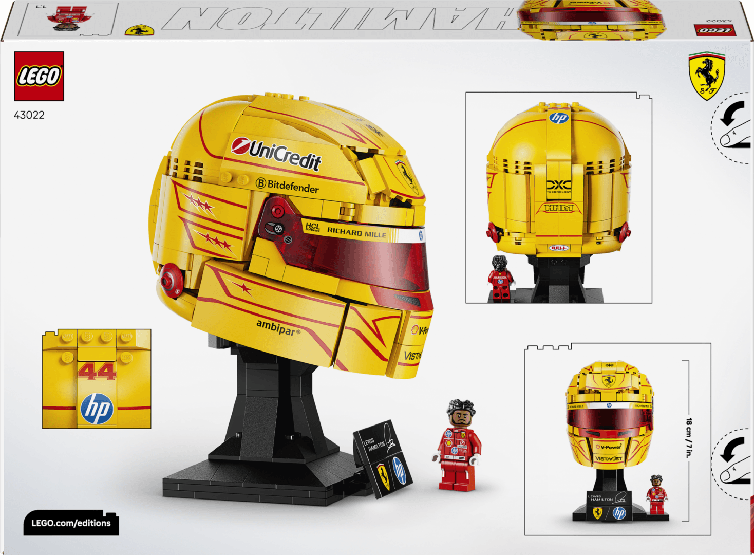 CASCA LUI LEWIS HAMILTON SCUDERIA FERRARI HP LEGO43022 — miniatură