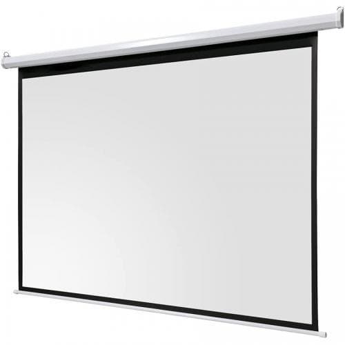 Ecran proiectie electric, perete/tavan, 200 x 150 cm, Celexon, dimensiuni carcasa 229,5x 6,5x 6,5 cm, PVC cu suprafata reflector difuza pentru un unghi larg de vizualizare de 160 grade, format 4:3, diagonala 98", telecomanda — miniatură