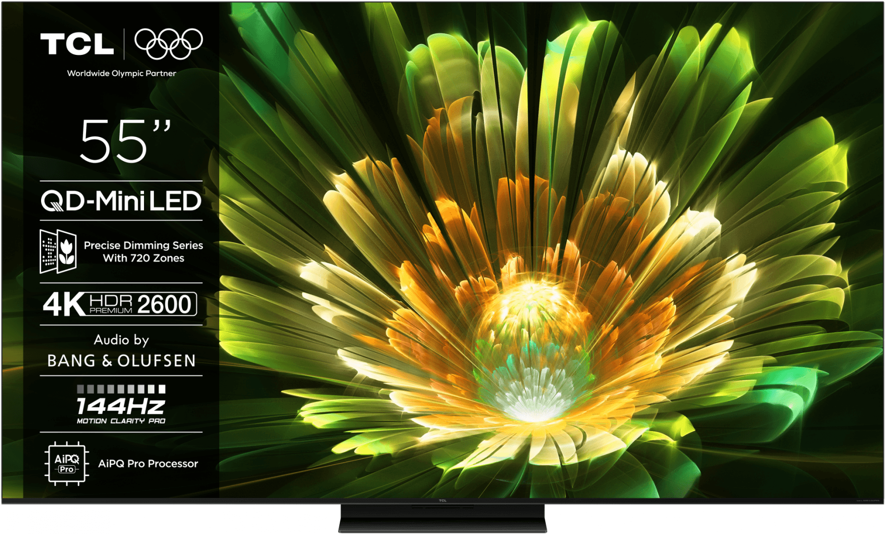 Televizor TCL QD-MiniLED 55Q7C, 138 cm, Smart Google TV, 4K Ultra HD, 144Hz, Bang & Olufsen
