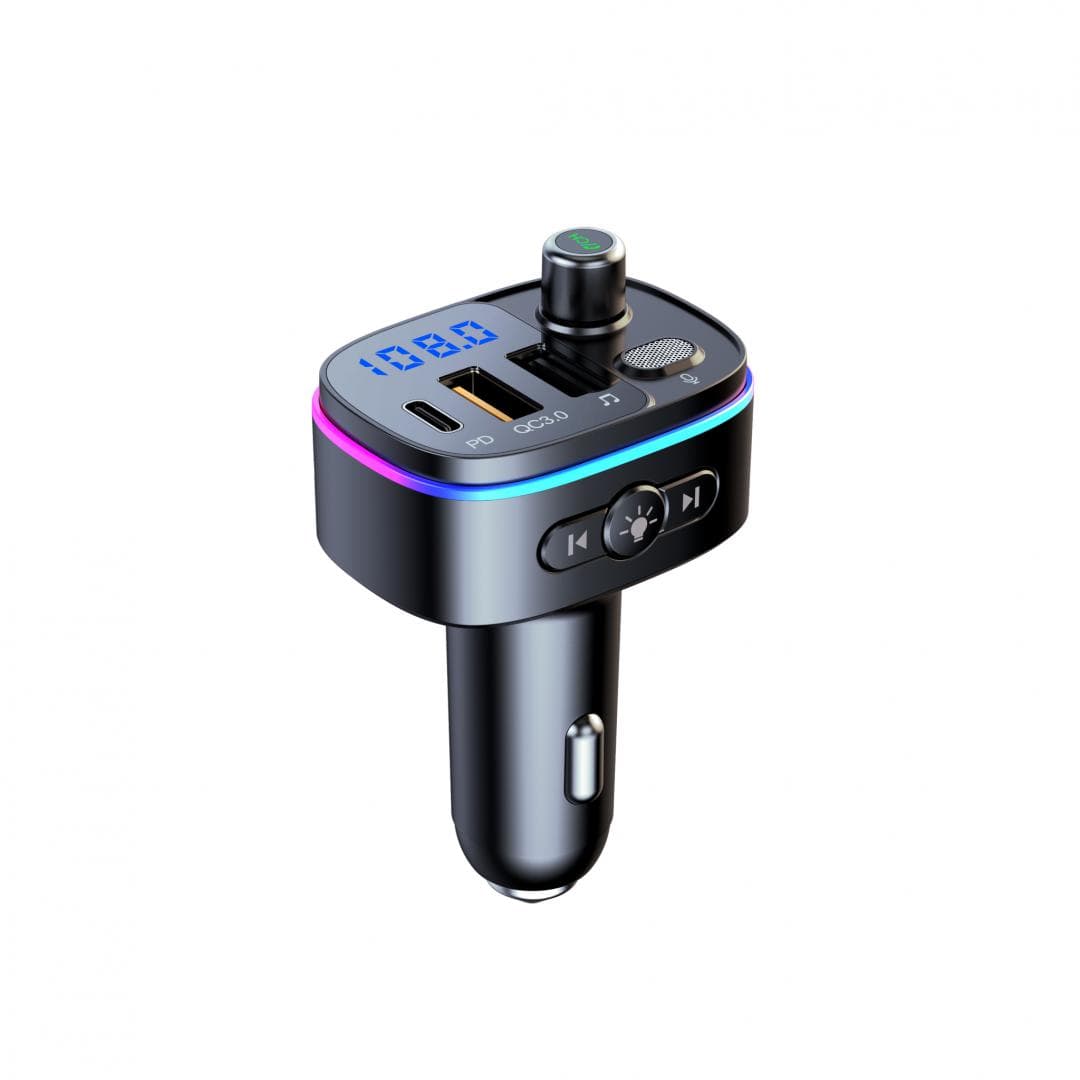 Modulator FM Serioux AMFM65, Bluetooth V5.0, conectare automată, raza de actiune de până la 5 metri, voltaj intrare: DC 12/24V, ieșire: USB QC3.0; Type-C, frecvența FM: 87.5MHz - 108.0MHZ, format muzica: MP3/WMA/WAV, USB audio (pana la 32 GB), microfon incorporat, functii — miniatură
