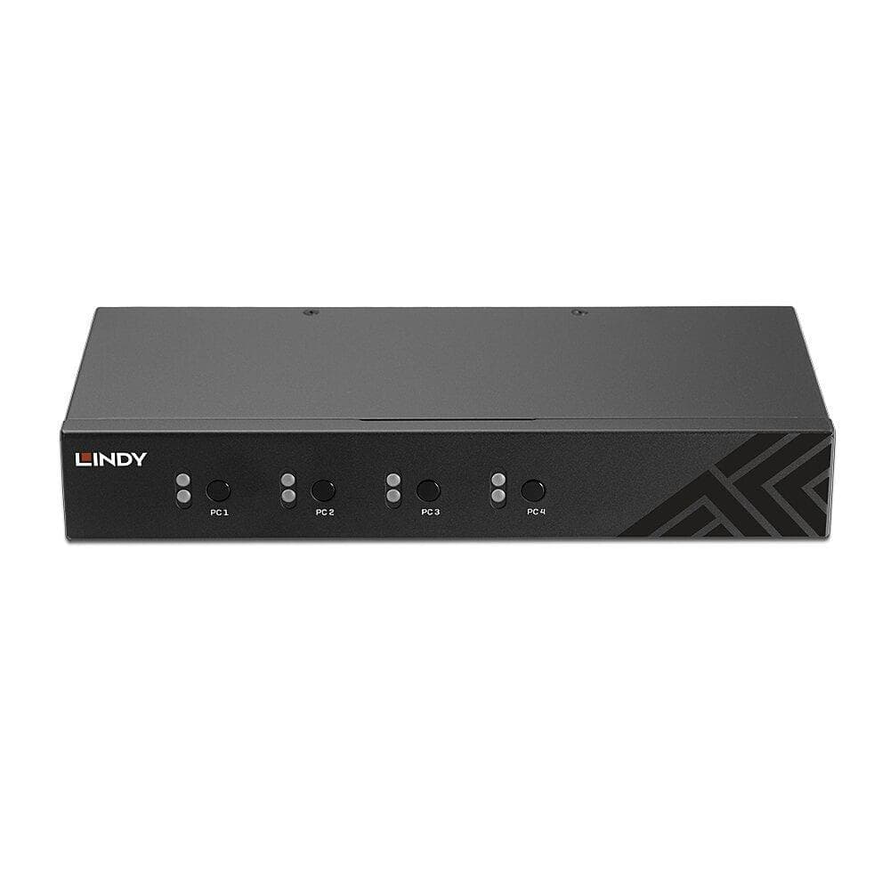 Switch Lindy LY-32166, 4 Port USB 2.0 & Audio, negru