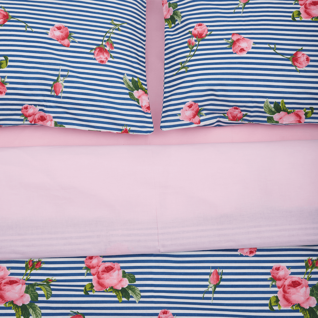 LENJERIE PAT DBL, 100% BBC, 132TC, ROSE — miniatură