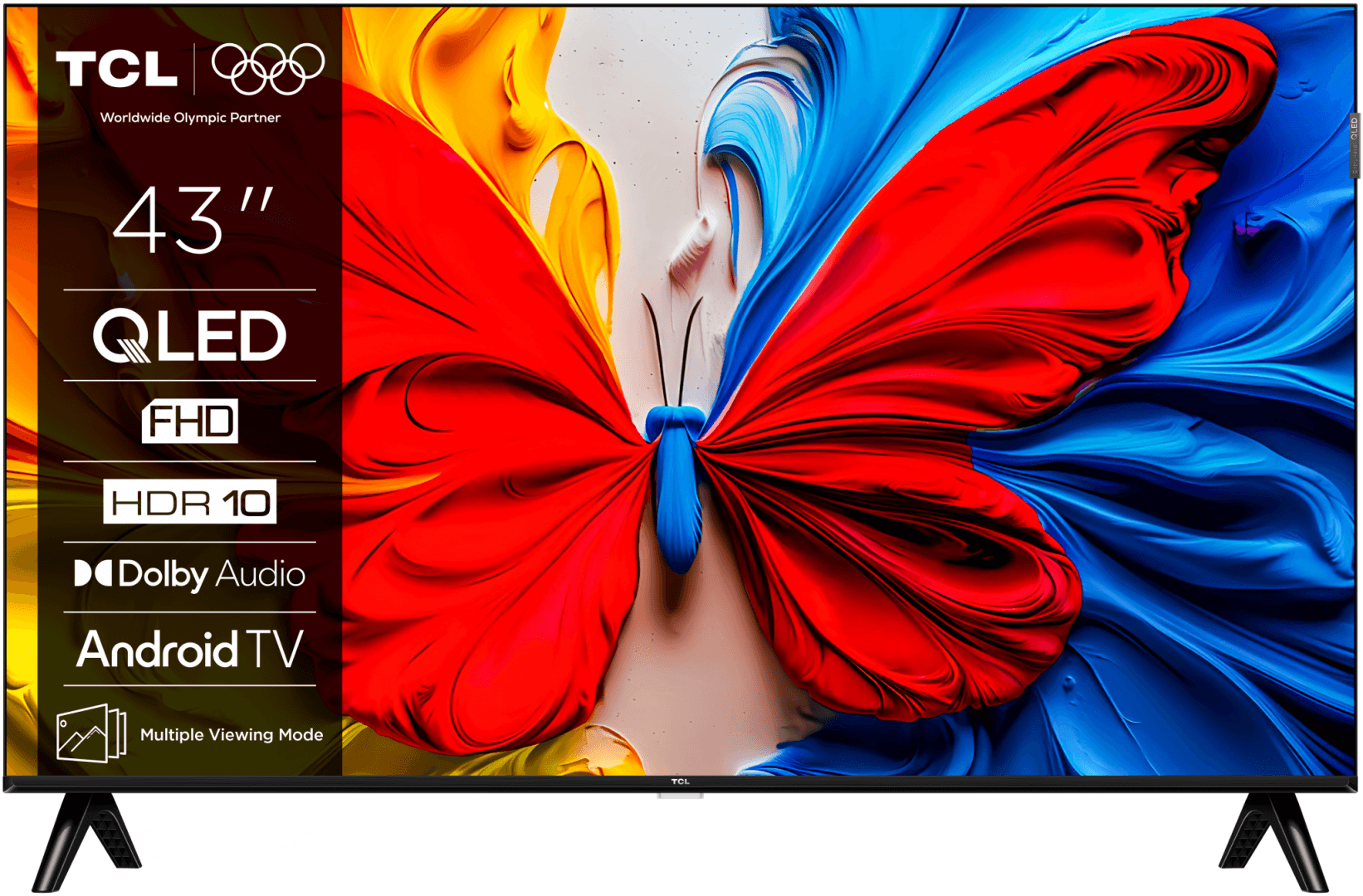 Televizor TCL QLED 43S5K, 108 cm, Smart Android TV, Full HD, Clasa F
