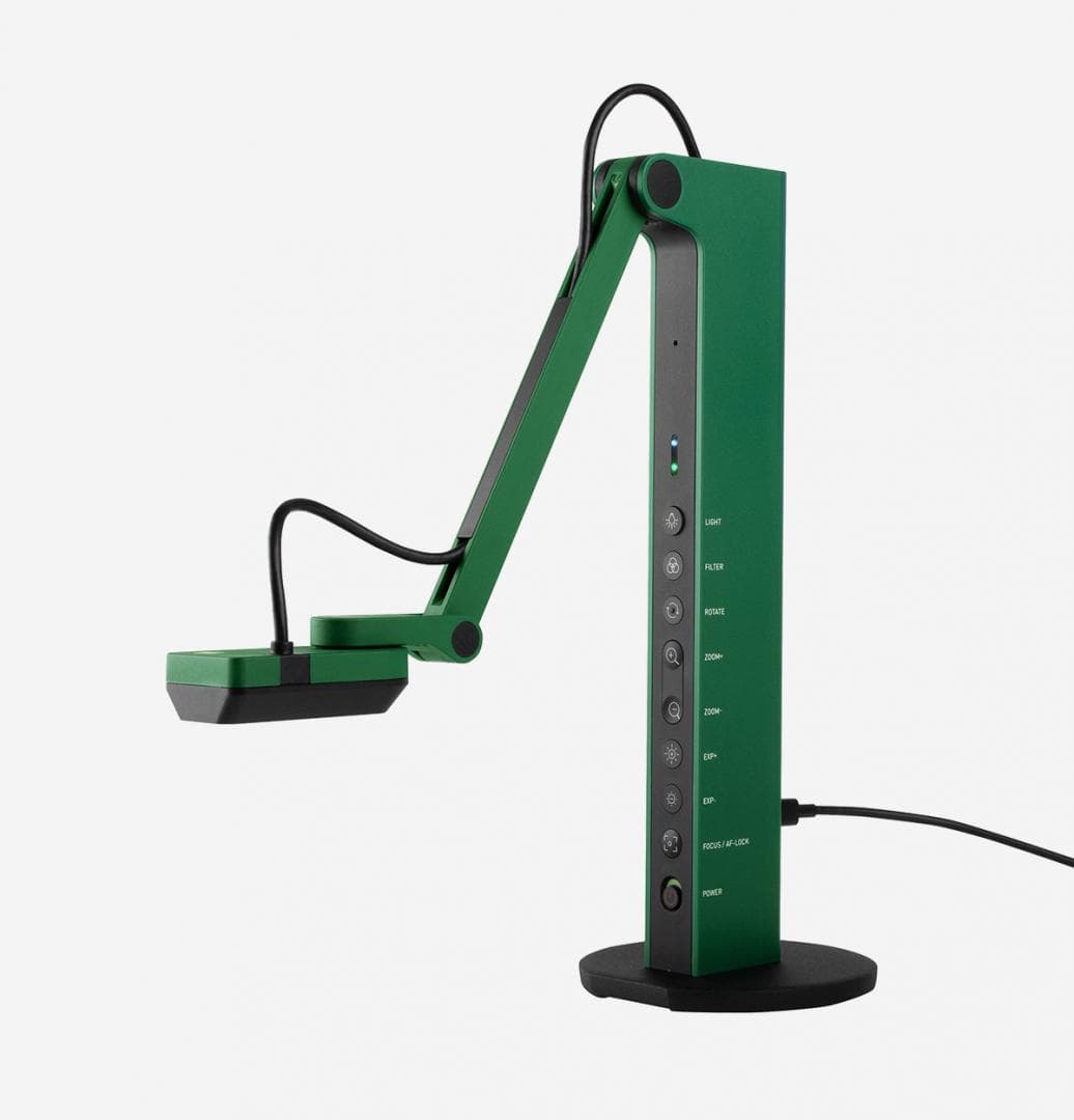 Camera de documente IPEVO VZ-R, senzor CMOS, rezolutie scanare 3264 x 2448, conectivitate USB, Wi-fi, mod scanare color, format scanner A3, volum recomandat de scanare 4000 pagini/zi, negru/verde