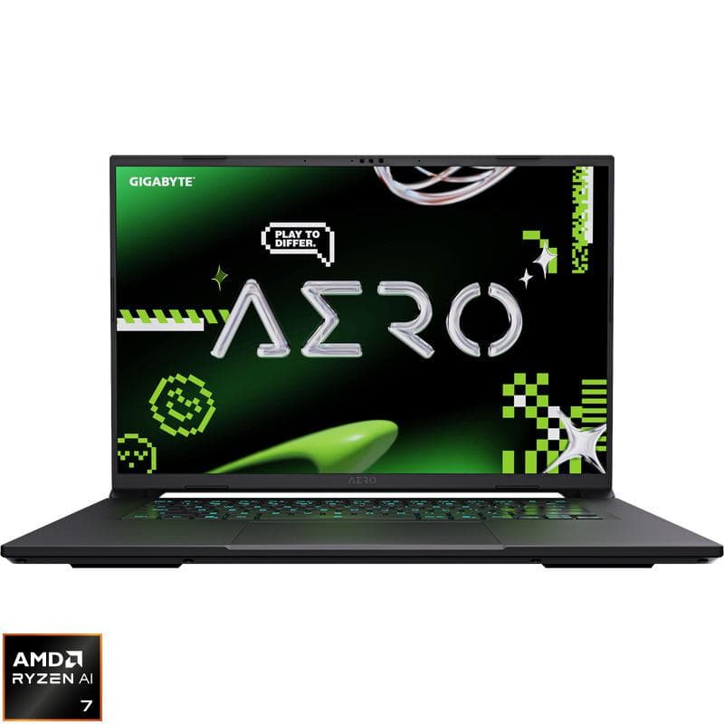 Laptop Gaming GIGABYTE AERO X16 1WH, cu procesor Ryzen AI 7 350, 16'' IPS, 32 GB DDR5, 1 TB, nVidia GeForce RTX 5070, 8GB GDDR7, Windows 11 Home
