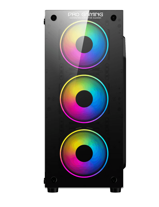 Carcasa PRO GAMING ELEMENT, RGB, Mid Tower, Black — miniatură