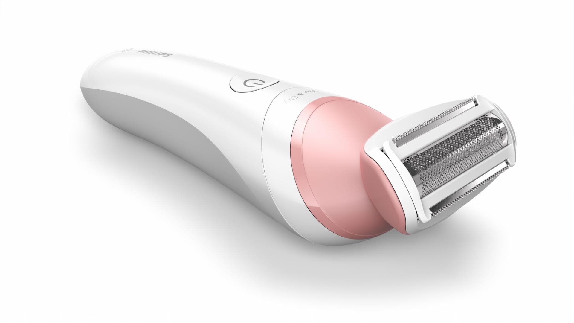 Aparat de ras fara fir umed si uscat PHILIPS Lady Shaver Seria 6000 BRL146/00, Wet&Dry, 10 ore incarcare, 40 min utilizare, Husa, Manusa exfoliere, Alb/Roz, L x A x I (mm) 60x120x185 — miniatură